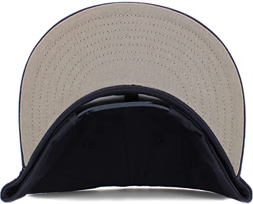 Image of KBETHOS Classic Snapback Hat Blank Cap Underbrim Cotton Wool Blend Flat Visor Adjustable Unisex