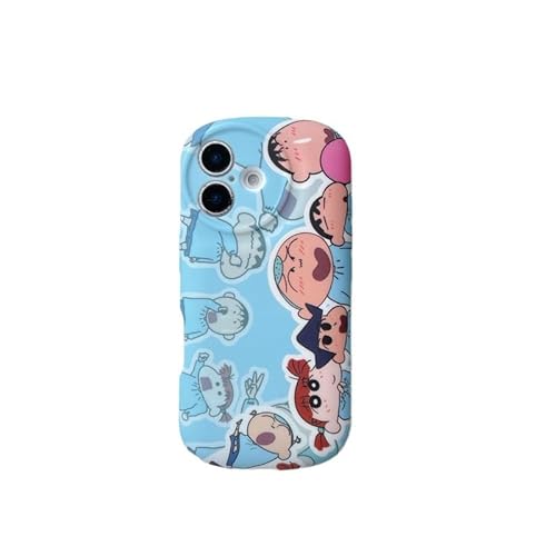 iPhone 16pro 用クレヨンしんちゃん 対応 はるかぜ防衛隊 TPU 発泡ソフトケース サイドプリント レンズフルカバー 人気キャラ〜 可愛い カートゥーン マンガ 指紋防止 耐磨耗 滑り止め