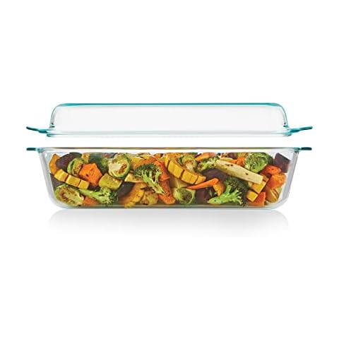 Pyrex Deep 5.2-Qt (9"x13") 2-in-1 Glass Baking Dish with Glass Lid, Extra Large Rectangular Baking Pan For Casserole & Lasagna, Dishwasher, Freezer, Microwave and Pre-Heated Oven Safe Cover
