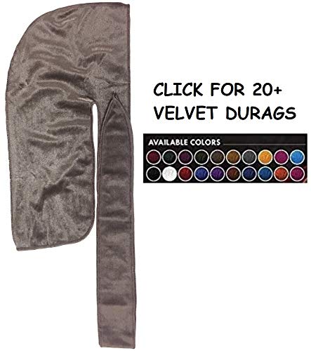 Premium Quality Long Tail Silky Velvet Durag 360/540 / 720 Wave Silver Bullet