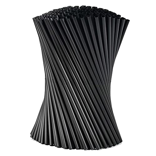 600 Stück Strohhalme, Wiederverwendbare Trinkhalme, Biologisch Abbaubare, Schwarz Strohhalm Geeignet für Geburtstag, Hochzeiten, Party, Weihnachten Cover