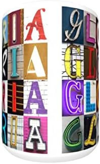 GLORIA Coffee Mug / Cup - using photos of sign letters - personalized