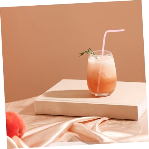200 pitillos flexibles de plástico rosa para fiesta miniatura 5