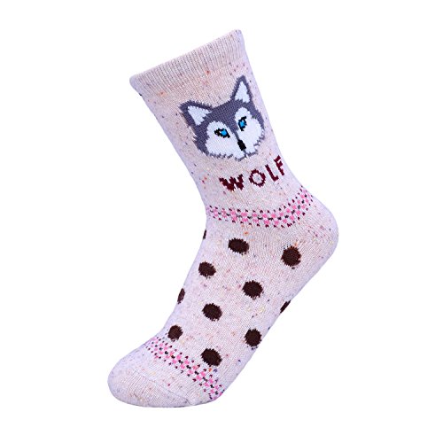 Image of JOYCA & CO. 3-5 Pairs Womens Multicolor Fashion Warm Wool Cotton Thick Winter Crew Socks