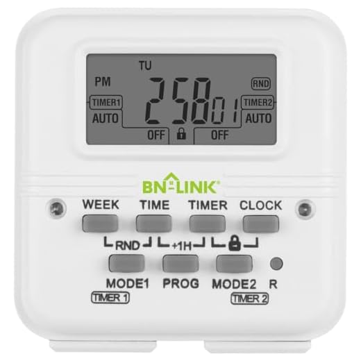 BN-LINK 7 Day Heavy Duty Digital Programmable Dual Outlet Timer - 2 Independently Programmable Grounded Outlets, 8 ON/Off Programs, Heavy Duty Electrical Timer Switch, 3 Prong, 15A/1875W
