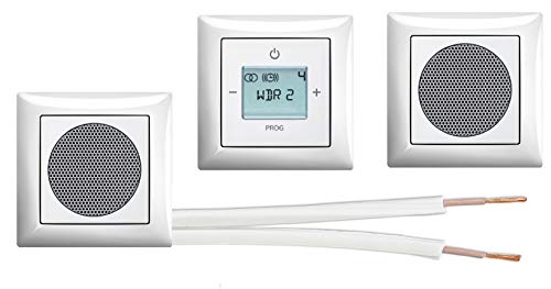 Busch Jäger Unterputz Digitalradio Unterputzradio 8215 U (8215U) alpinweiß Balance Si + 2 x Lautsprecher + Radioeinheit + Bedienelement + 3 x 1fach