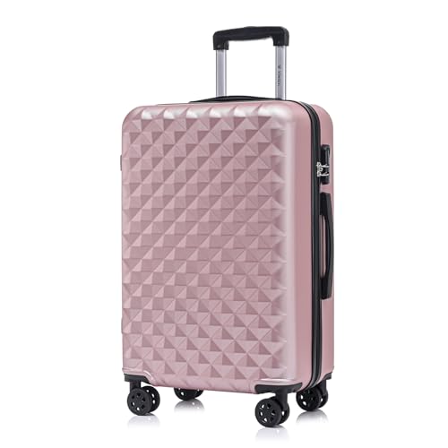 YONSLY Trolley Koffer Set, Reisekoffer, Rollkoffer Handgepäck, Kabinkoffer Suitcase, Gepäckset mit 360° Rollen, Hartschalenreisekoffer, Zahlenschloss, Gummigriff