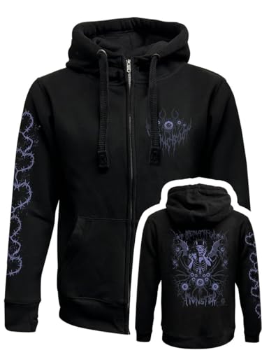 Sweat à capuche zippé imprimé Cosmic Boop monstre mignon couleur noir
