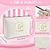 Initial Makeup Bag for Women Monogrammed Gifts for Women Sister Personalized Monogram Cosmetic Toiletry Bag Birthday Christmas Graduation Gifts for Friend Sister Letter Makeup Pouch Initial G