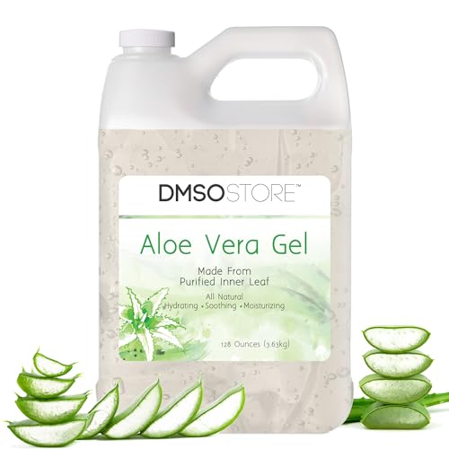 DMSOSTORE Aloe Vera Gel,128 oz (3.63kg), Alcohol-Free, Made From Purified Aloe Vera Inner Leaf, Soothing, Skin Moisturizing, Hydrating
