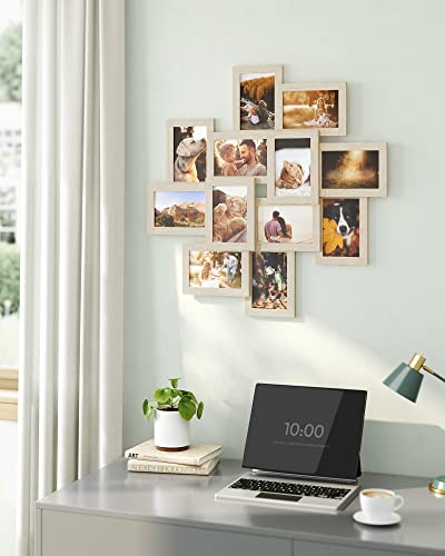 Songmics 4X6 Collage Picture Frames, 12-Pack Picture Frames Collage For Wall Decor, Natural Photo Collage Frame, Multi Picture Frame Set With Glass Front, Assembly Required #TOP4