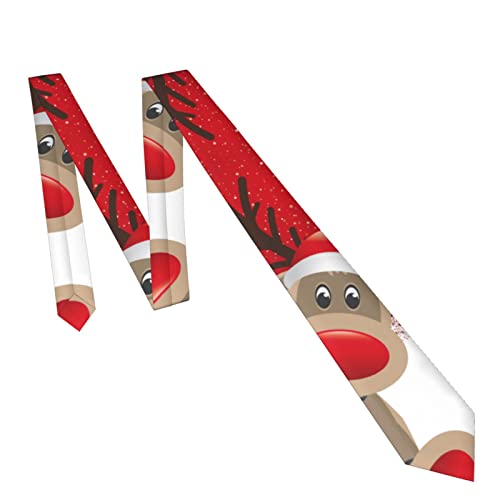YSOLDA Cravates pour hommes, cravates pour hommes, cravate de costume, cravates d'affaires, cravate formelle de mariage décontractée, joyeux noël, imprimé d'élan de dessin animé mignon – vue 6