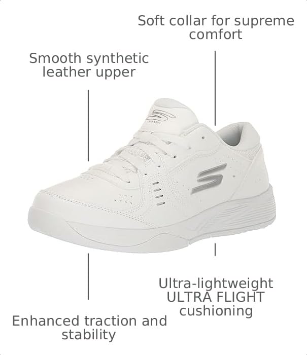 Image of Skechers Unisex Adult Viper Court Smash - Athletic Indoor Outdoor Pickleball Shoes | Relaxed Fit Sneakers