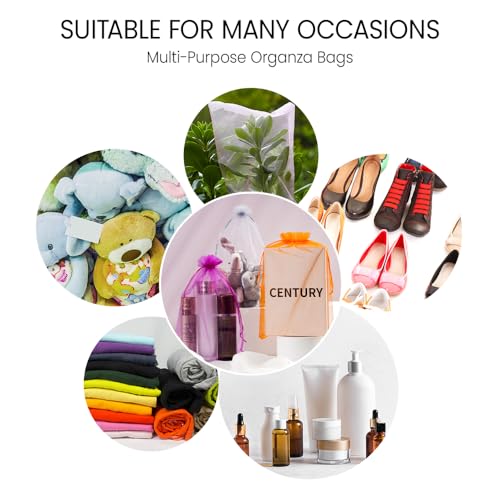 Image of Meowoo 100PCS Organza Bags, 8x12in Small Mesh Bags Drawstring, Mesh Gift Bags Drawstring for Jewelry, Candy, Christmas, Sachets, Festivals, Bathroom Soaps, Makeup Organza, Wrapping Supplies(gold)