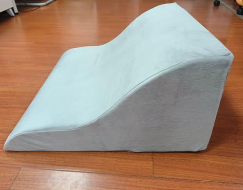 Azamia 三角クッション 腰枕 三角枕 背もたれ クッション 高さ調節可能 傾斜枕 足まくら 横向き寝 体位変換 テレビ枕 大きい 高反発 ウェッジ枕 背あて ランバーサポート ベルボア生地 カバー洗える グレー