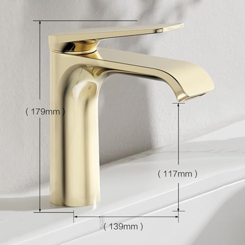 Mitigeur de lavabo cascade doré pour sublimer votre routine matinale - 4