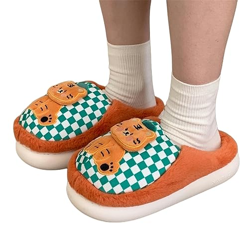 Pantoufles en peluche haut de gamme d'hiver en coton soyeux pour filles