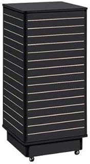 Slatwall Tower in Black 24 x 24 x 54 Inches with Rolling Base