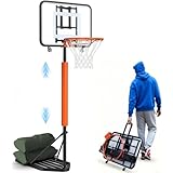 TUIYIDUO バスケットゴール バスケットボールスタンド 5/6/7号対応 高さ200～275cm調節可能 折りたたみ式 移動式 バスケットボール 安定性高い キャスター付き 移動に便利 自立式 工具なしで取り付け可能 組み立て簡単 学校 ジム 裏庭に最適 日本語の説明書付き（黒い，86*50.8cm）