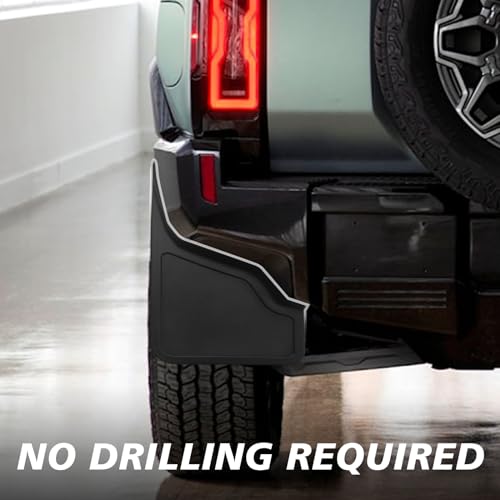 Image of BestEvMod Compatible with Hummer EV Pickup Rear Mud Flaps Splash Guards 2022-2026 Accessories Fender Dirt Protection No Need to Drill Holes (Set of 2) Only Rear