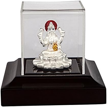 Buy Pure Silver 999 Lakshmi Idol with Acrylic Base & Enamel (62g ...