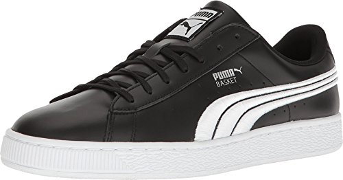 PUMA PUMA Men's Basket Classic Badge Sneaker, Black Silv, 4 M US