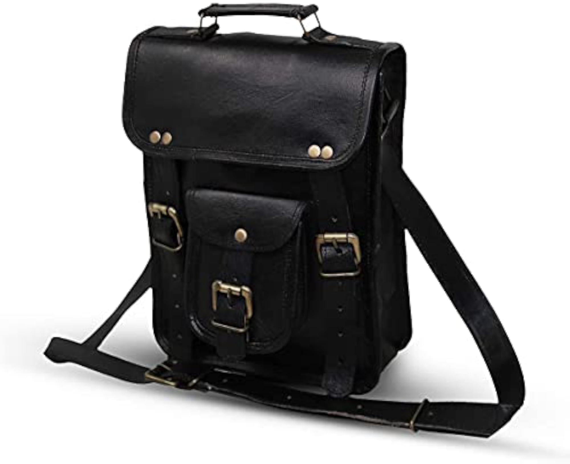 Small Leather Messenger Bag Cross Body Vintage Style
