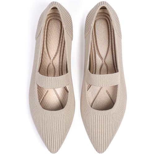 TINGRISE Knit Ballet Flats