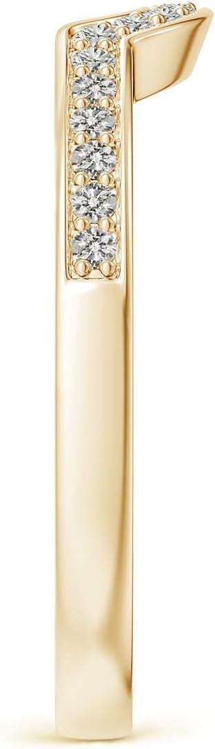 Angara Natural 0.18 ct Diamond Non Eternity Ring in 14K Yellow Gold for Women (Color : J | Clarity : I2) | April Birthstone, Birthday, Anniversary Jewelry Gift for Women