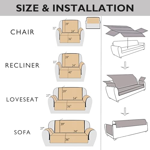 Cmfshape Skidproof Sofa Cover-Floral Sofa Slipcover With Elastic Straps-Easy Fit Slip Cover-Washable Furniture Protector For Pets And Kids thumb #6