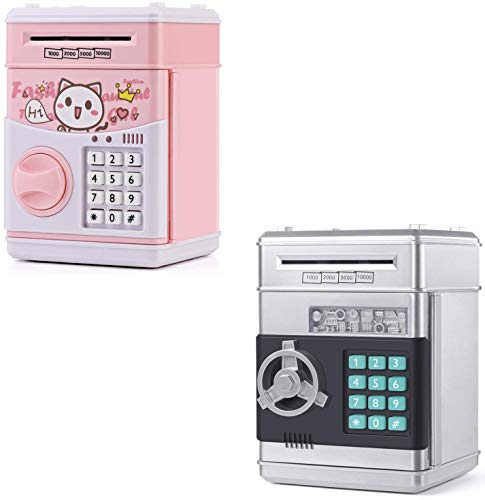 KMiKE Electronic Piggy Bank for Kids Cash Coin Cartoon ATM Money Saver Coin Bank for Kids with Password Great Gift Toy for Kids Children