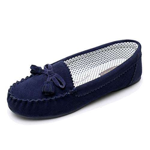 Real Fancy Moccasin Slippers for Women Flat Casual Comfortable Loafer ...