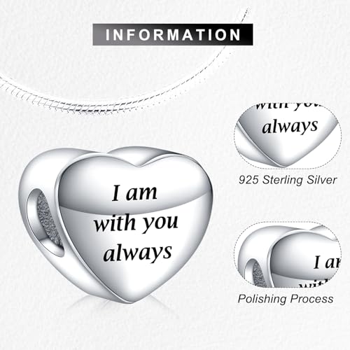 La Menars Personalized Photo Charm for Bracelet Necklaces 925 Sterling Silver Charm Love Heart Shaped Engraved Customize Picture Gift for Birthday Christmas Bead Charms Jewelry for Women3