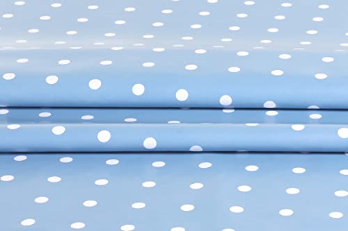 Wachstuch Tischdecke Wachstuchtischdecke Abwaschbar Eckig 140 x 180 cm Kleine Tupfen Blau Grau