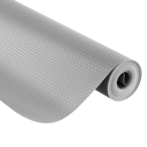 QWORK® Tapis de Tiroir Cuisine 45 x 500 cm, Tapis Tiroir EVA Antidérapant, Tapis de Cuisine Imperméable à Pois Gris foncé, pour Placards et Tiroirs