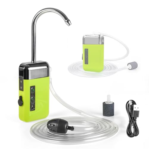 BTtime アウトドアポンプ USB 充電式 ウォーターポンプ 給水ポンプ エアーポンプ 簡易式水栓 センサー感知スイッチ付き LEDライト付き 小型 一体化 電動式 釣り/水槽/活かし輸送/屋外/非常用