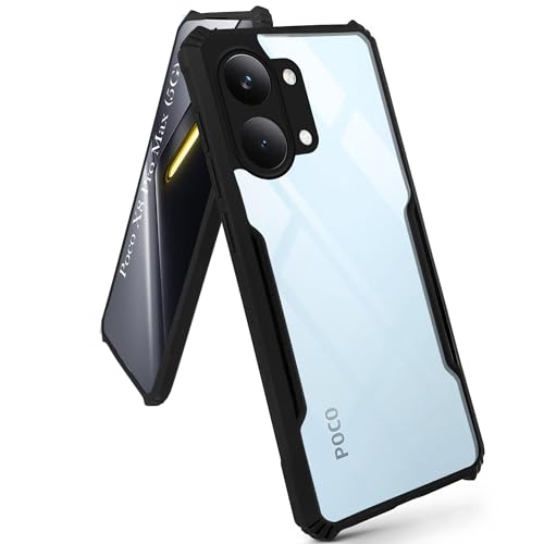 Image of Jkobi Hybrid Back Cover Case for Poco X8 Pro Max 5G (Shockproof with Polycarbonate Clear Panel | Professional Black)
