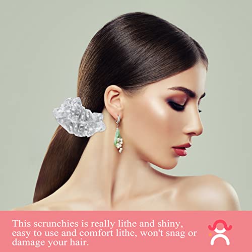 Lurrose 2PCS Christmas Sequins Scrunchies Elastic Hair Ties Ponytail Holders Bun Cover Hair Accessories for Women Teen Girls - Image 4