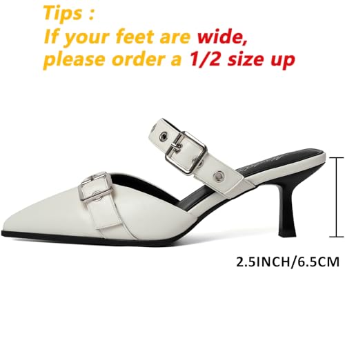 Image of Mostrin Kitten Heels for Women Pointed Closed Toe Heels Vintage Stiletto Dressy Pumps Shoes for Office Work Party