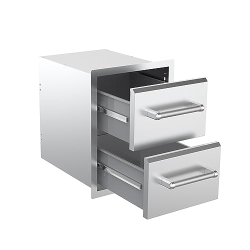 Image of SPIRE Vertical Built-in Double Drawers, Stainless Steel, Universal Mount
