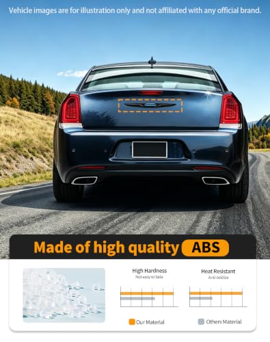 Image of Hoolcar Front Bumper Grille Emblem Cover Compatible with Chrysler 300 300C 2015+ Rear Emblem Badge Cover Trim Kit Exterior Accessories,Black