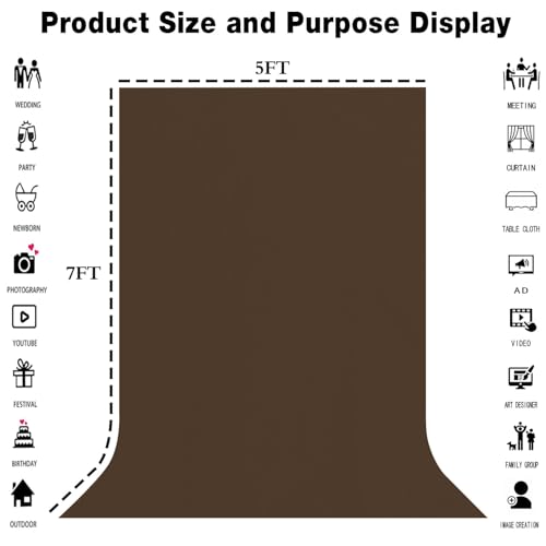 Fondo fotográfico marrón 5x7 ft para estudios y eventos miniatura 3