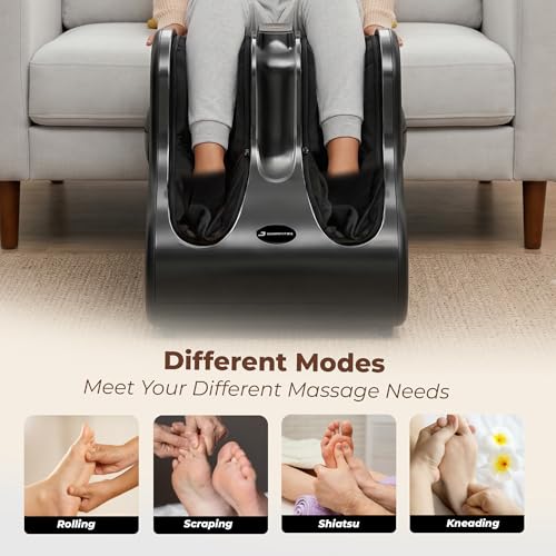 Image of Durafit91 Electric Leg Massager For Pain Relief | Foot and Calf Massager | 4 types of Foot Massage Shiatsu, Rolling, Deep Kneading, Heat with Vibration|Powerful BLDC Motor Without Noise (Foot & Calf Massager Black)