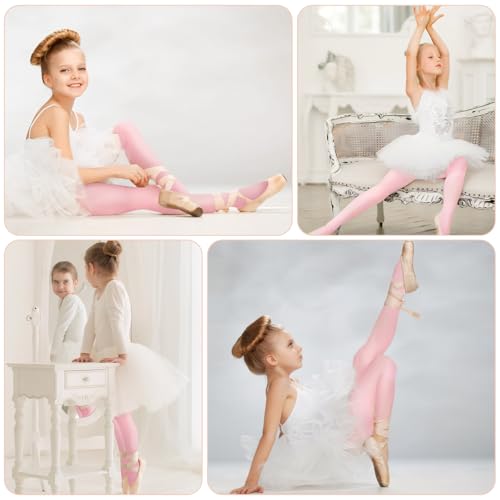 4 Pairs Dance Tights for Girls, Ultra Soft Legging Ballet Dance Tights Footed Ballet Stockings Girls Toddler2