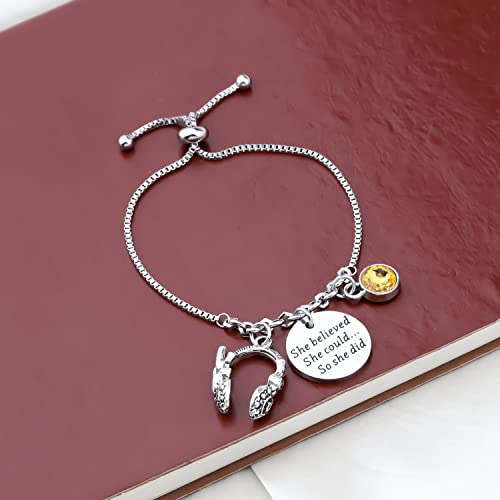 PLITI 911 Dispatcher Bracelet Dispatcher Appreciation Gift Emergency Operator Gift She Believed She Could So She Did Bangle 6
