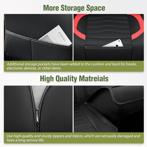 Nilight SEAT-05 Car Seat Covers Custom Fit 2008-2024 Toyota Tundra Double Cab Crewmax Cab Waterproof Leather Cushion Full Set thumb #2