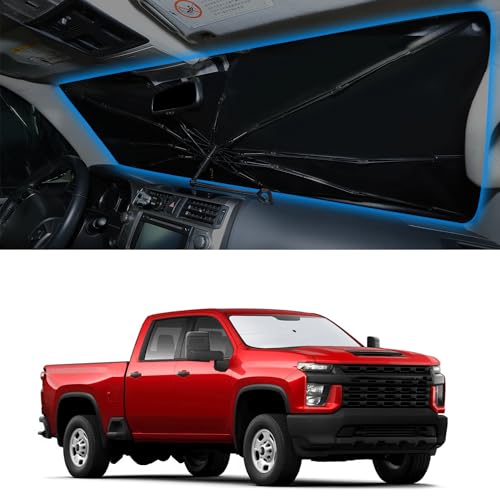 Image of Windshield Sun Shade Umbrella for 2019-2026 Che-vrolet Silverado 1500