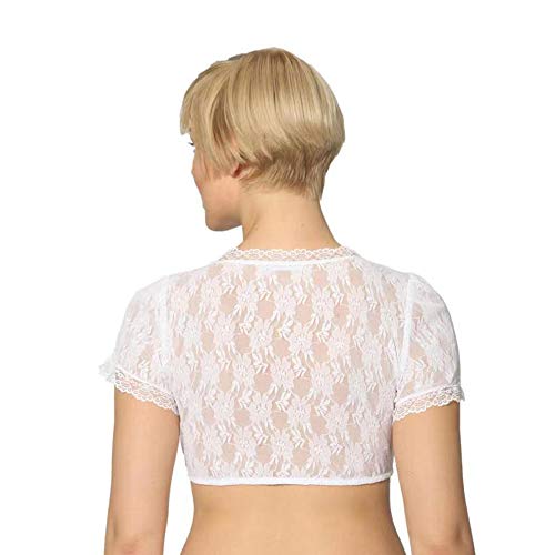 Women's Bavarian Oktoberfest Traditional Dirndl Blouse Beer Garden Crop Lace Top2