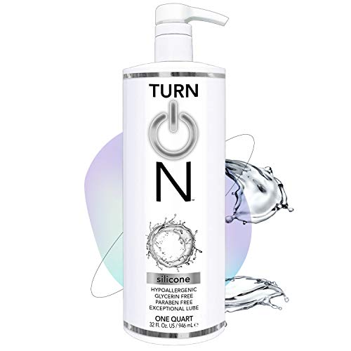 Turn On Silicone Based Sex Lube 32 Ounce Premium Personal Lubricant, Long Lasting for Condom Safe Vegan Ph-Balanced Hypoallergenic Glycerin & Paraben Free Intimacy, Water-Based Upgrade for Men & Women
