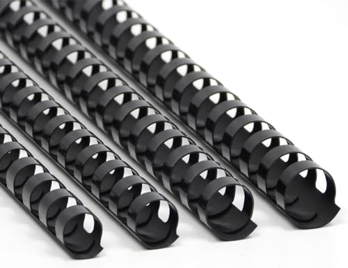 Rayson CR16202225BK Plastic Binding Combs 5/8 in. 13/16in 7/8in 1in 19-Ring Letter Size Black Comb Binding Spines Multi-Size Pack of 40